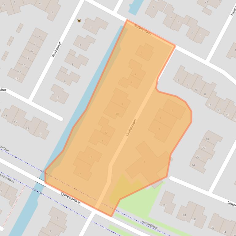 Kaart van postcodegebied 3355CA.