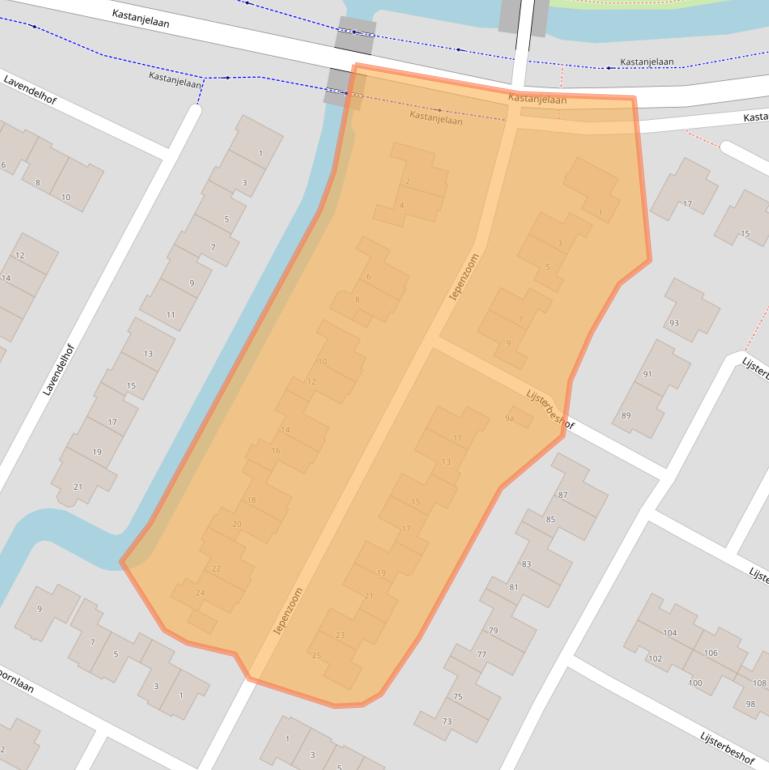 Kaart van postcodegebied 3355CH.