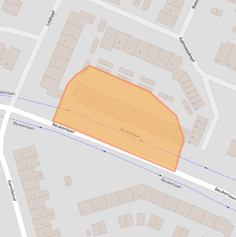 Kaart van postcodegebied 3355EA.
