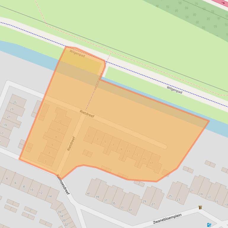 Kaart van postcodegebied 3355ED.