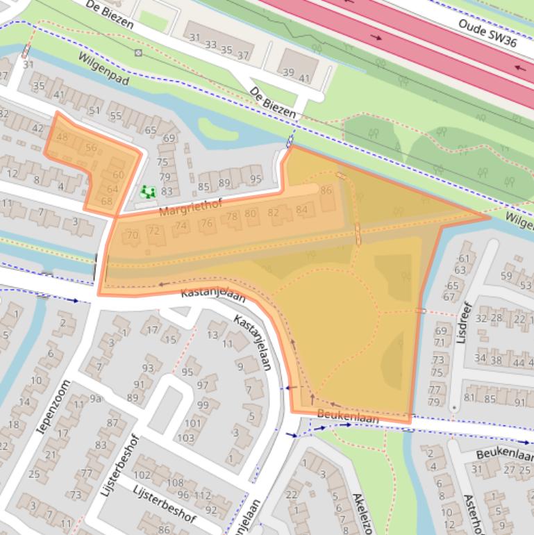 Kaart van postcodegebied 3355EM.