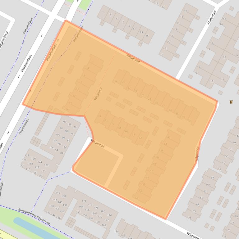 Kaart van postcodegebied 3355PA.