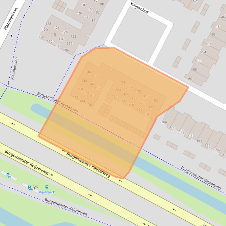 Kaart van postcodegebied 3355PC.