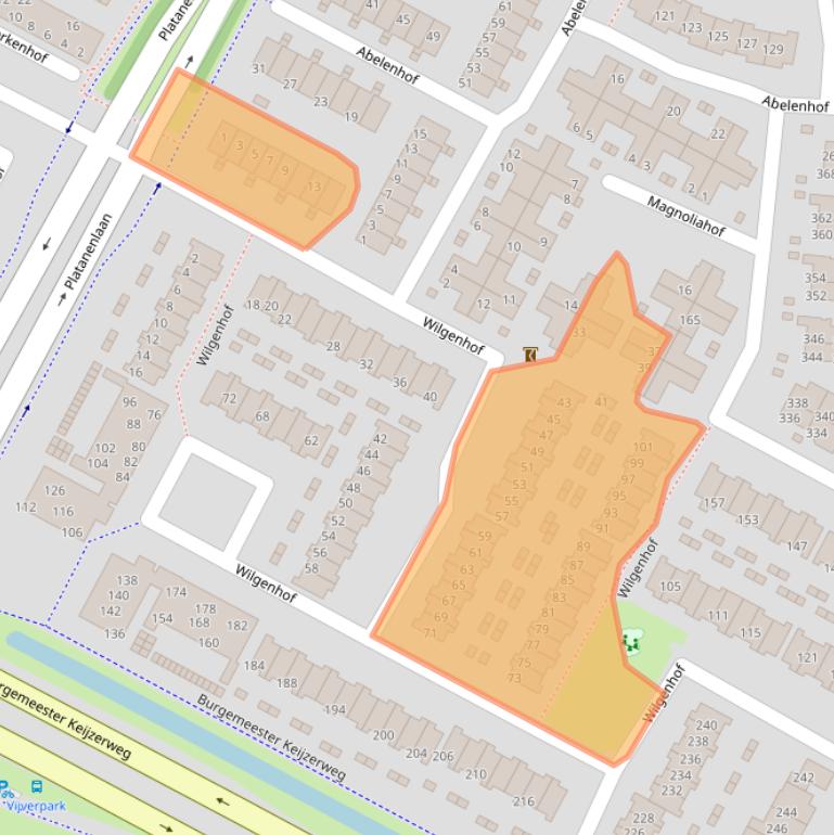 Kaart van postcodegebied 3355PE.