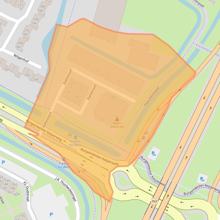 Kaart van postcodegebied 3355PP.