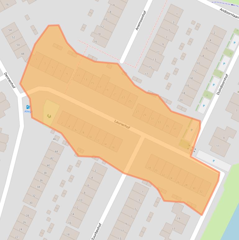 Kaart van postcodegebied 3355RM.