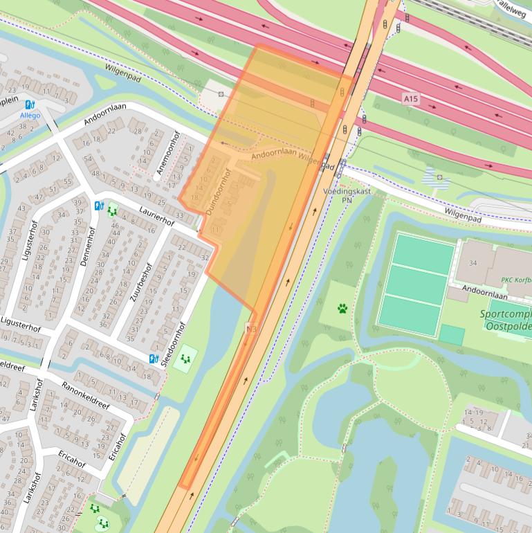 Kaart van postcodegebied 3355RP.
