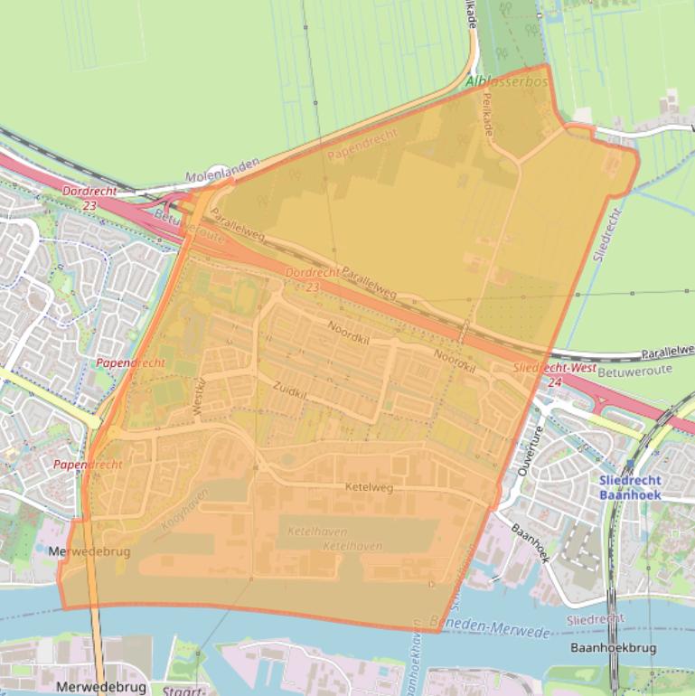 Kaart van postcodegebied 3356.