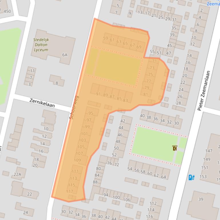 Kaart van postcodegebied 3356BW.