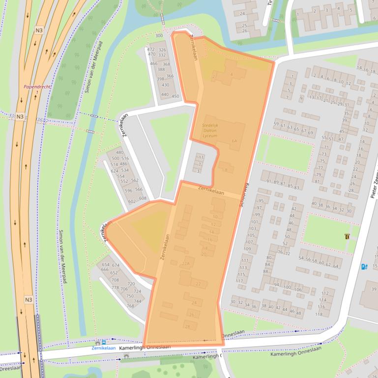 Kaart van postcodegebied 3356BX.