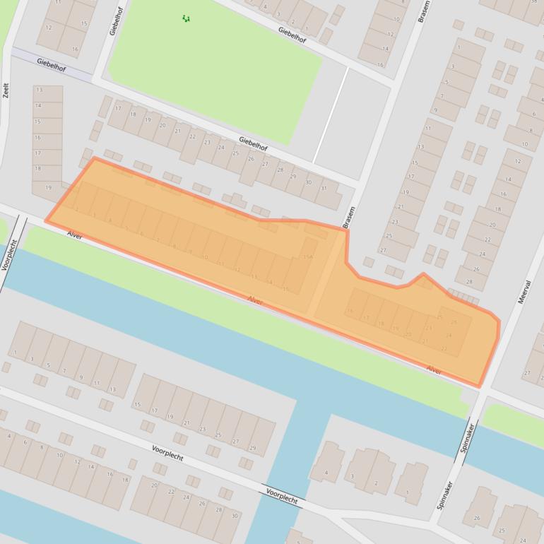 Kaart van postcodegebied 3356CD.