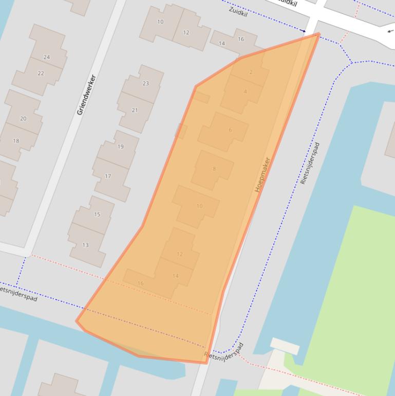 Kaart van postcodegebied 3356CL.