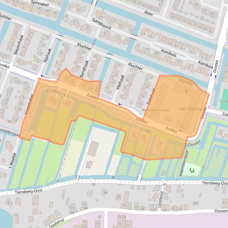 Kaart van postcodegebied 3356DA.