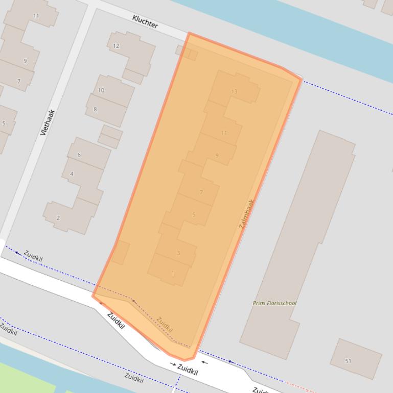 Kaart van postcodegebied 3356DC.