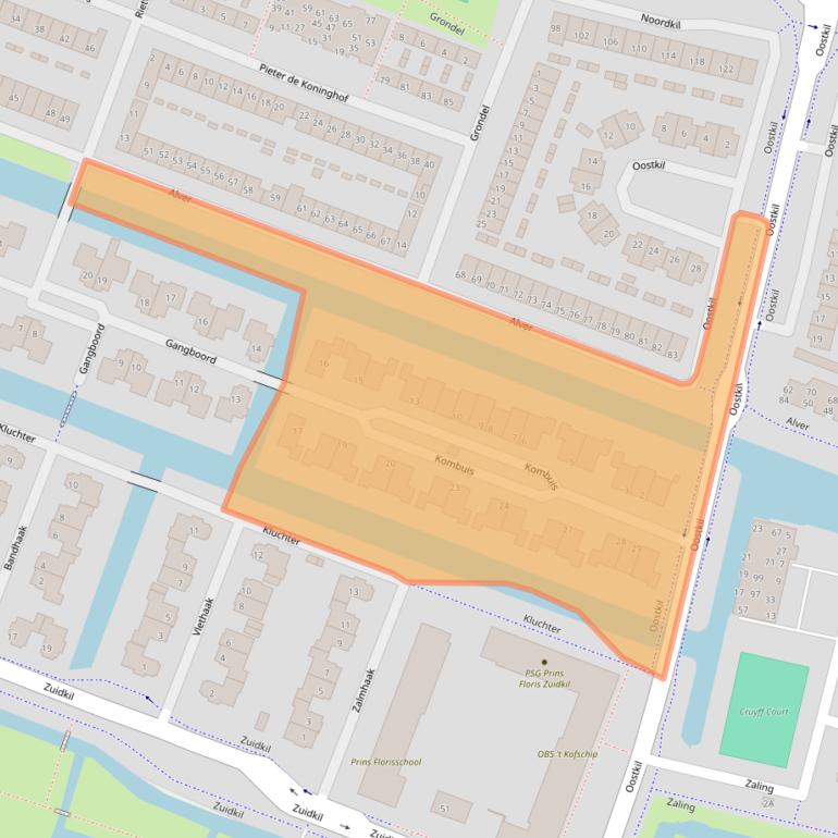 Kaart van postcodegebied 3356DH.