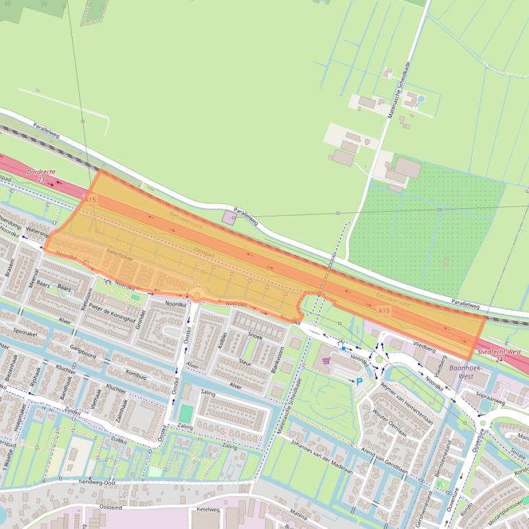 Kaart van postcodegebied 3356EA.