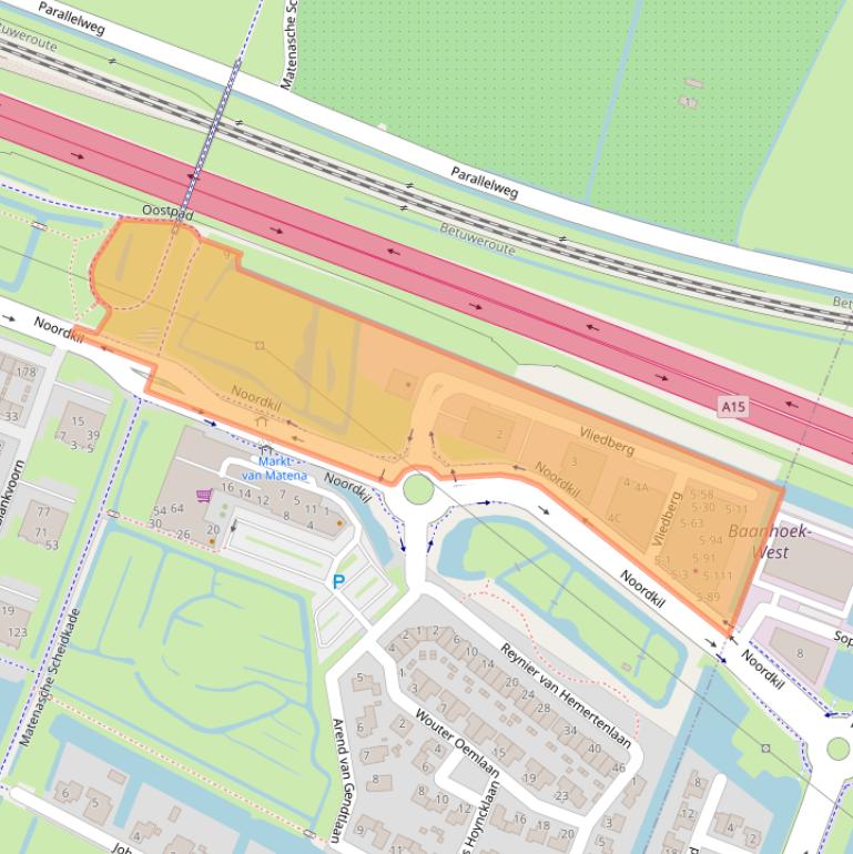 Kaart van postcodegebied 3356GA.