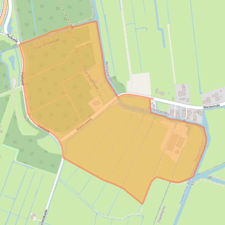 Kaart van postcodegebied 3356LS.