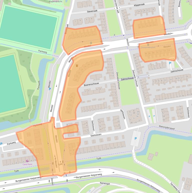 Kaart van postcodegebied 3356MA.