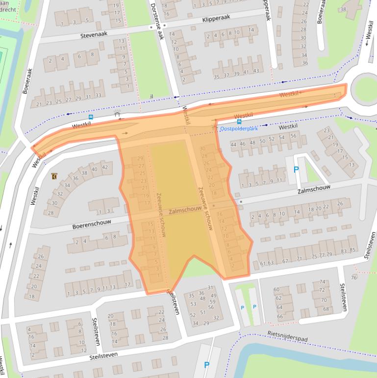 Kaart van postcodegebied 3356MG.