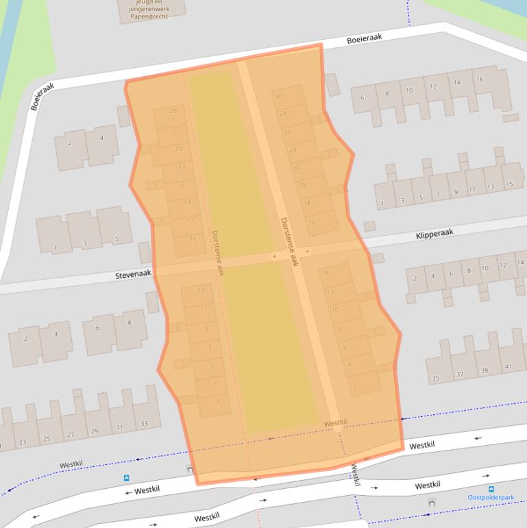 Kaart van postcodegebied 3356ML.