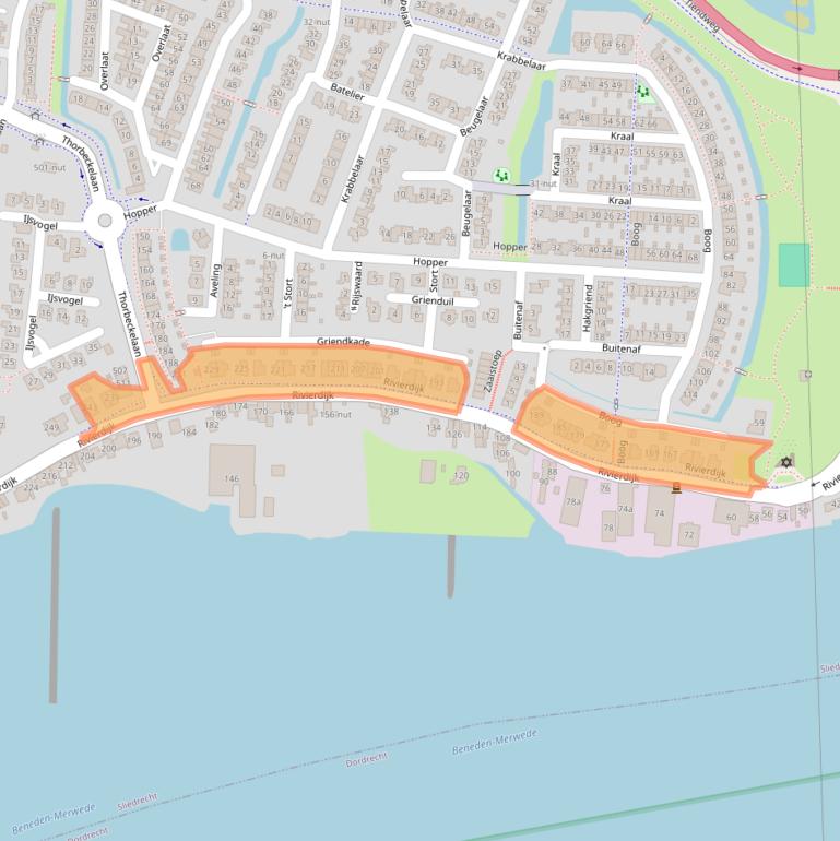 Kaart van postcodegebied 3361AH.