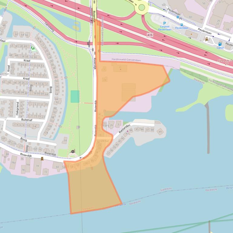 Kaart van postcodegebied 3361AP.