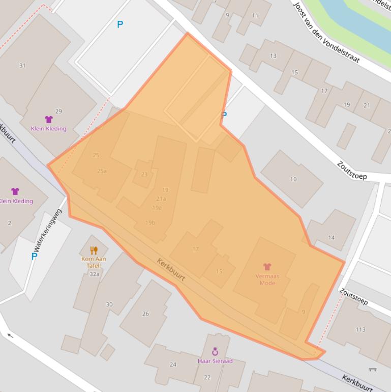 Kaart van postcodegebied 3361BB.