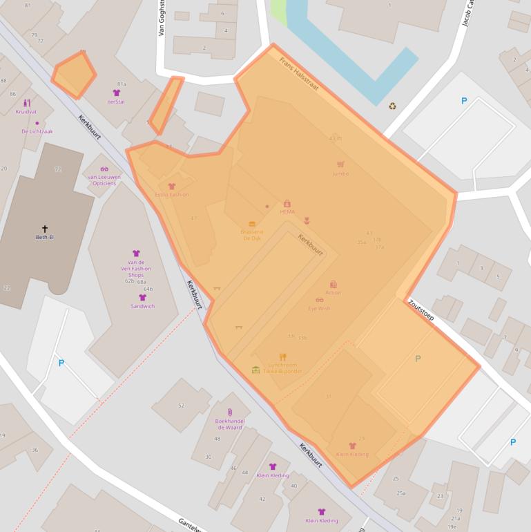 Kaart van postcodegebied 3361BC.