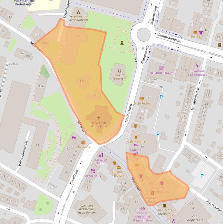 Kaart van postcodegebied 3361BE.