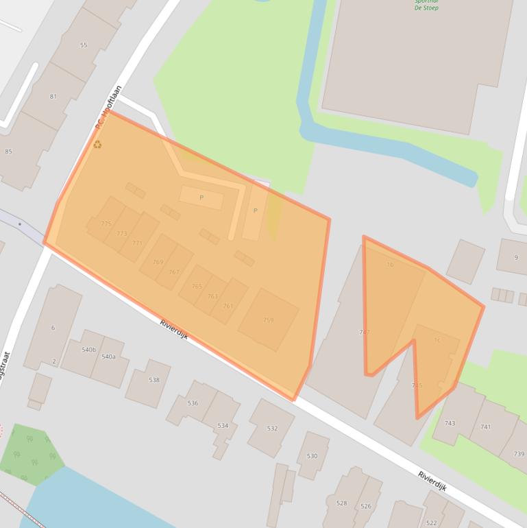 Kaart van postcodegebied 3361BV.