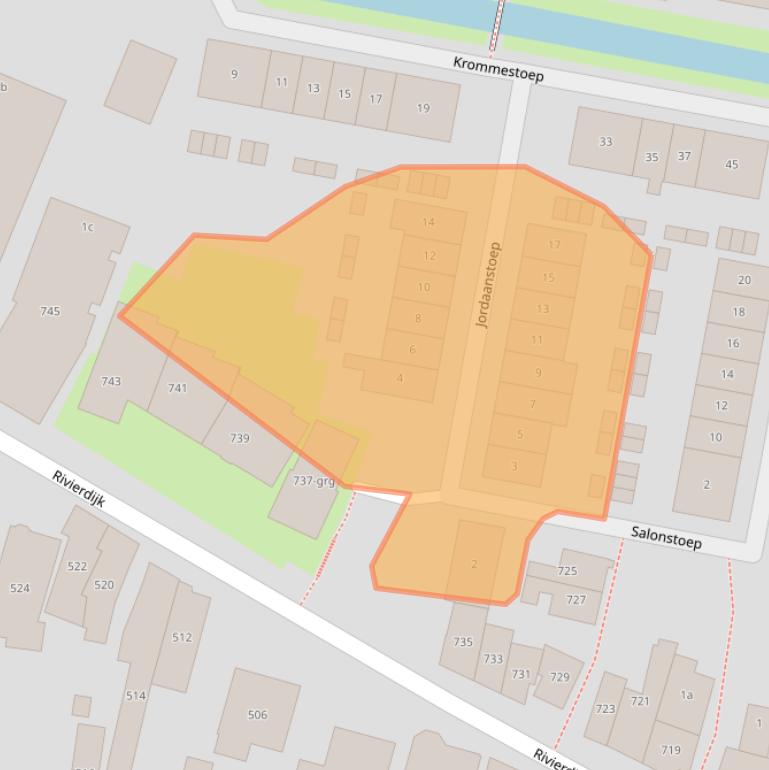 Kaart van postcodegebied 3361CB.