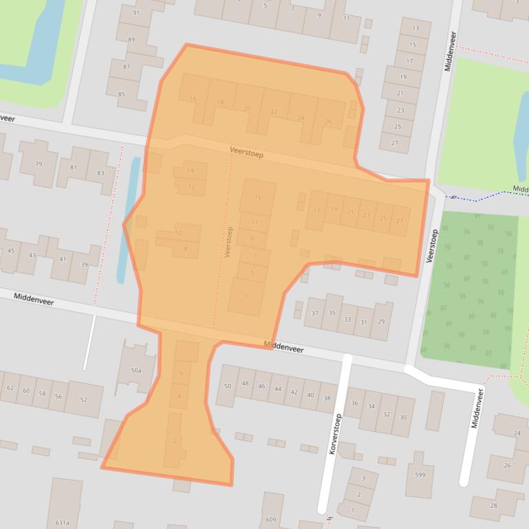 Kaart van postcodegebied 3361CE.