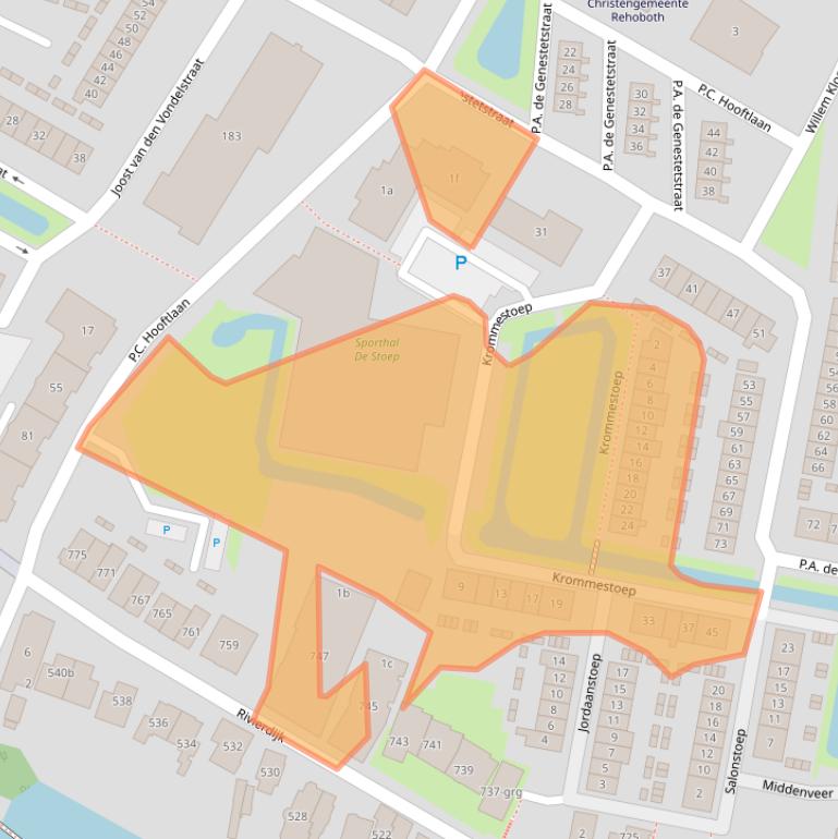 Kaart van postcodegebied 3361CH.