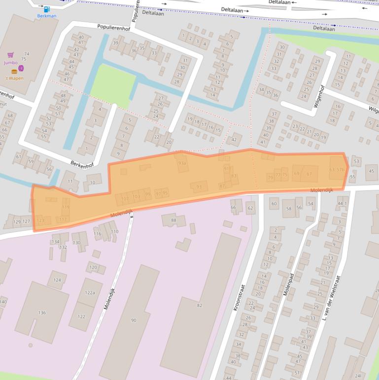 Kaart van postcodegebied 3361EL.