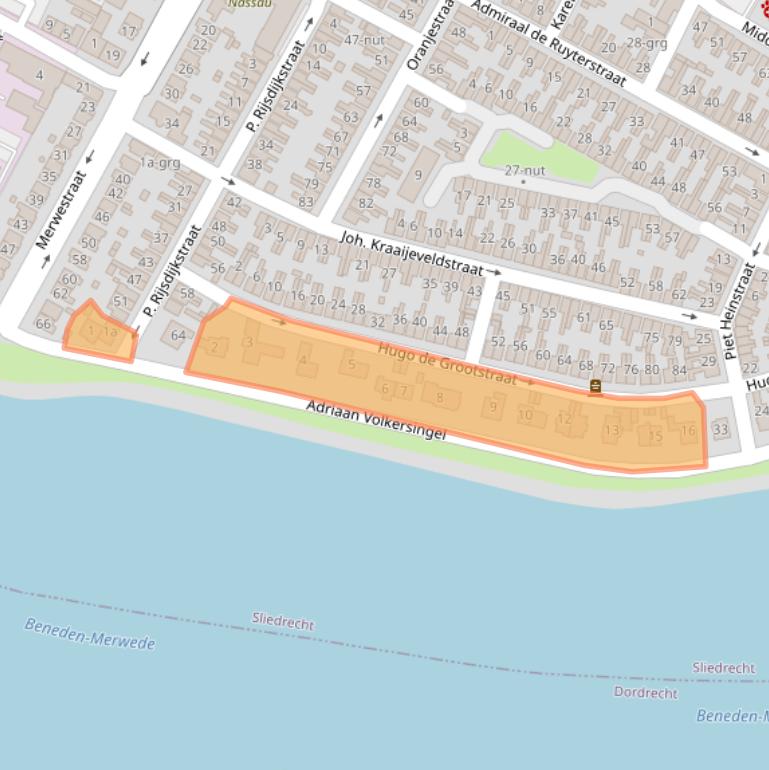 Kaart van postcodegebied 3361HA.