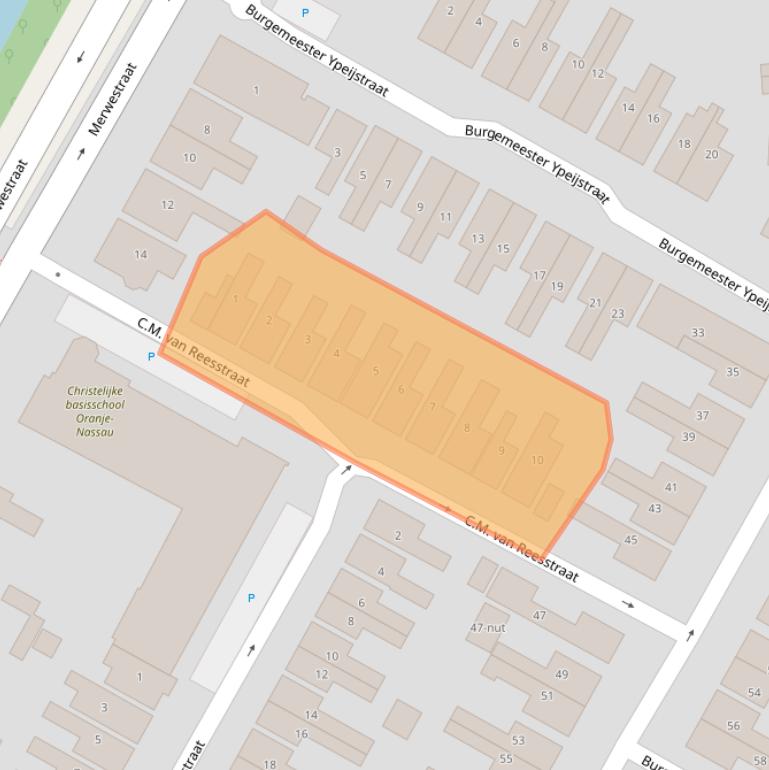 Kaart van postcodegebied 3361HD.