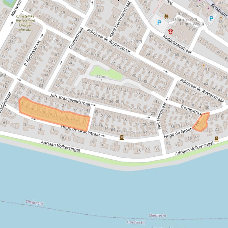 Kaart van postcodegebied 3361HG.