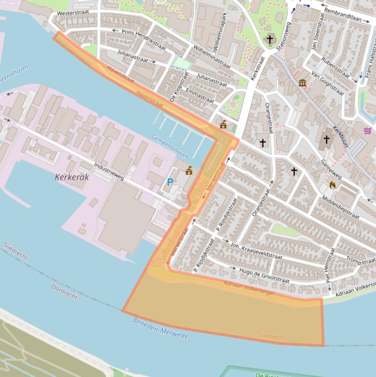 Kaart van postcodegebied 3361HK.