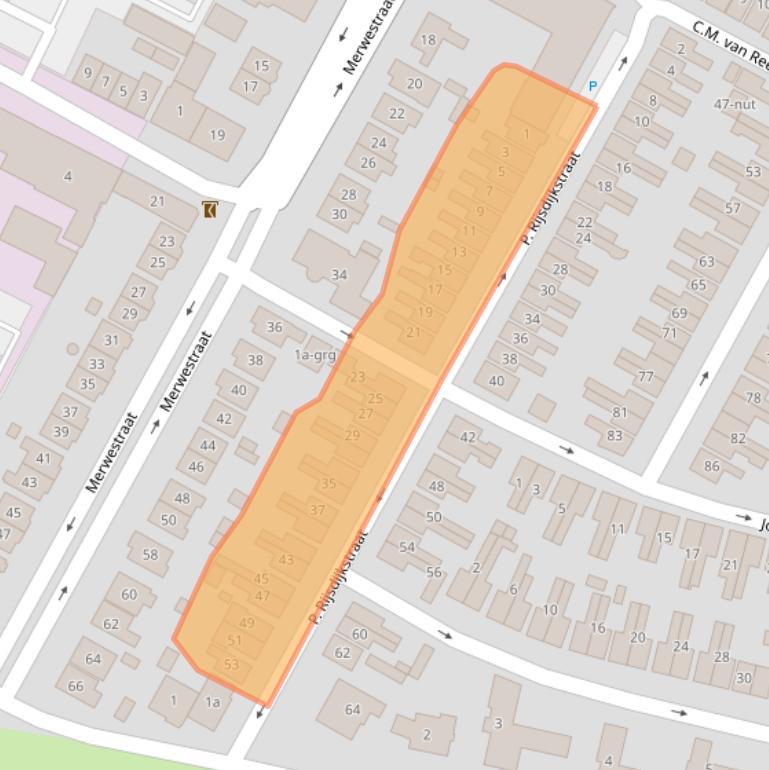 Kaart van postcodegebied 3361HV.