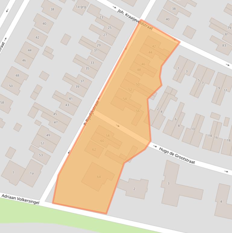 Kaart van postcodegebied 3361HX.