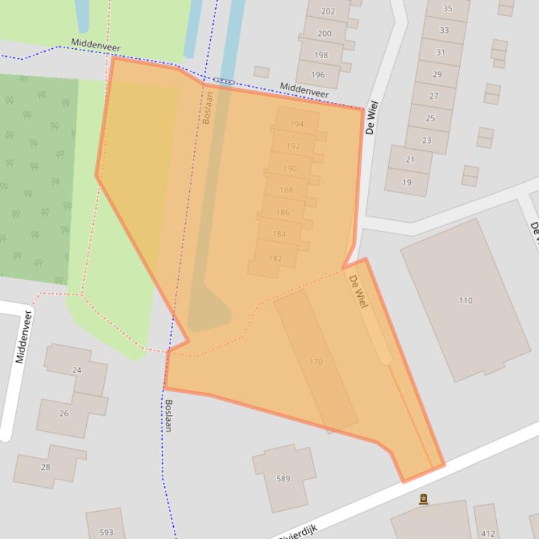 Kaart van postcodegebied 3361TE.