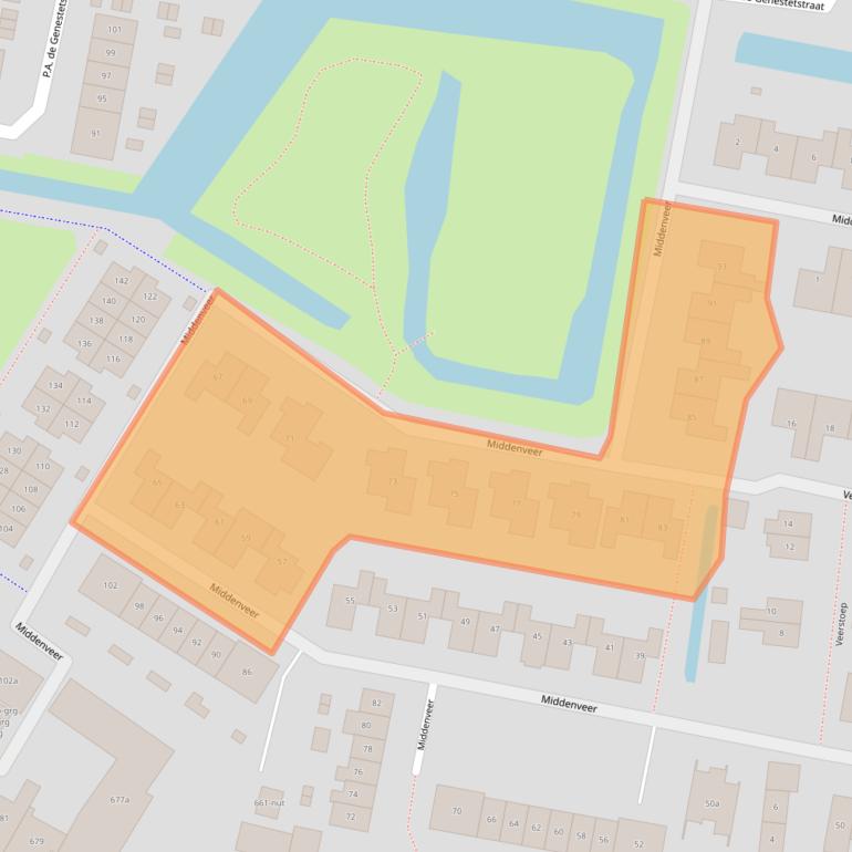 Kaart van postcodegebied 3361TJ.