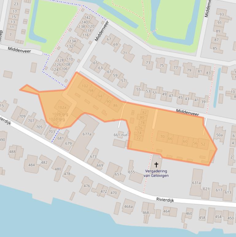 Kaart van postcodegebied 3361TL.