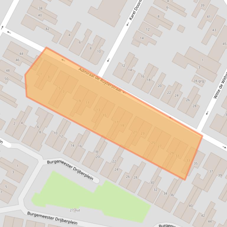 Kaart van postcodegebied 3361VA.