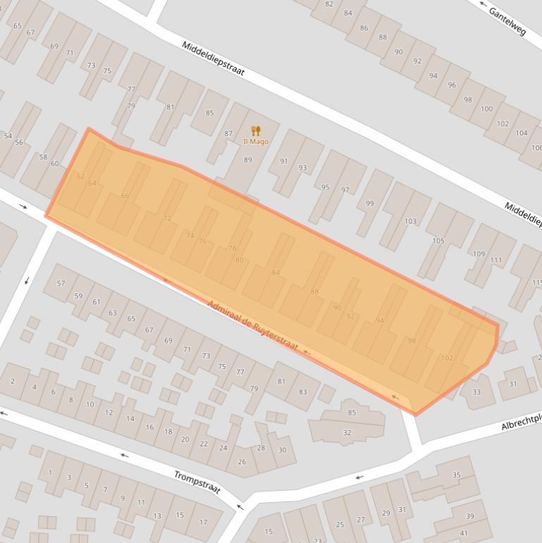 Kaart van postcodegebied 3361VD.