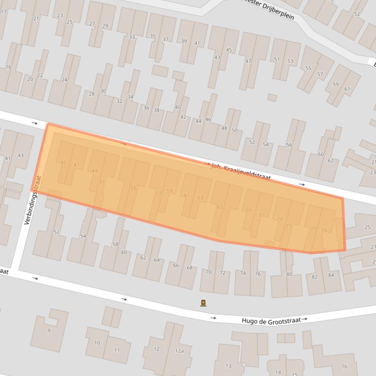 Kaart van postcodegebied 3361VK.