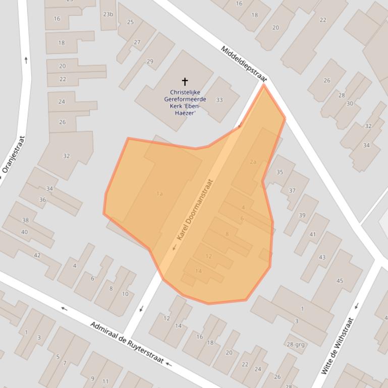 Kaart van postcodegebied 3361VN.