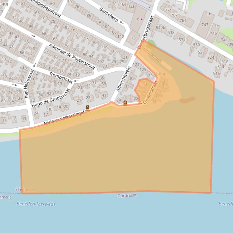 Kaart van postcodegebied 3361VV.