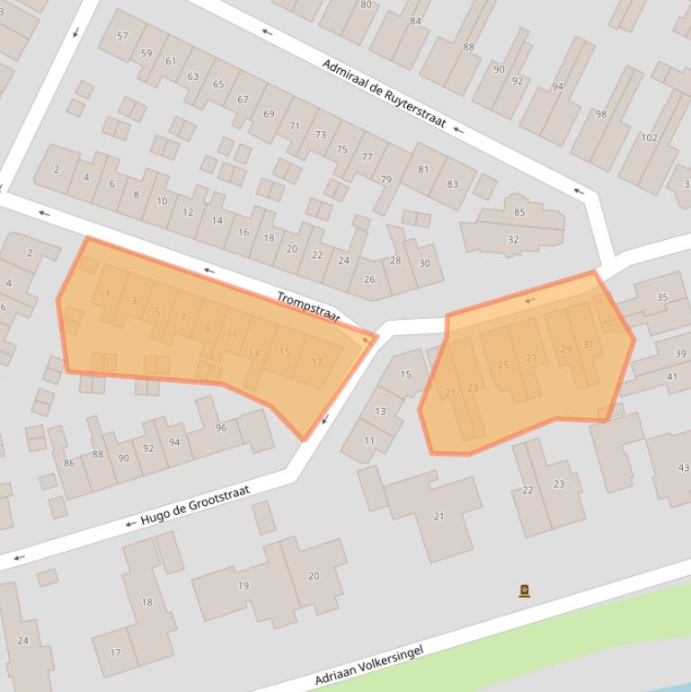 Kaart van postcodegebied 3361VW.